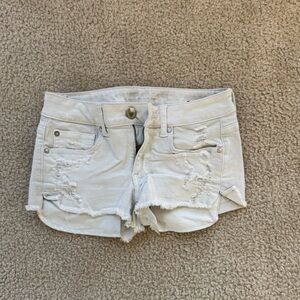 American Eagle Outfitters “Super Super Stretched” White Shorts